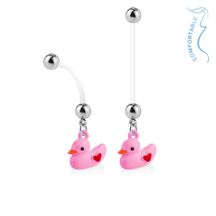 Pink Duckling Pregnancy Belly Ring