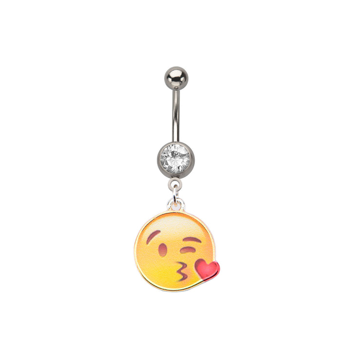 Kissy Face Emoji Belly Ring