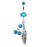 Feather Belly Button Ring Turquoise Beads