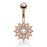 Crystal Paved Petals w/ Opal Center Flower Belly Ring