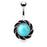 Flower with Turquoise Center Belly Ring