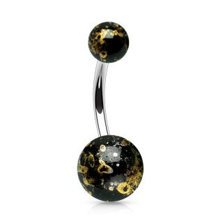 Fossil Ball Belly Ring-Black