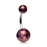 Fossil Ball Belly Ring-Brown