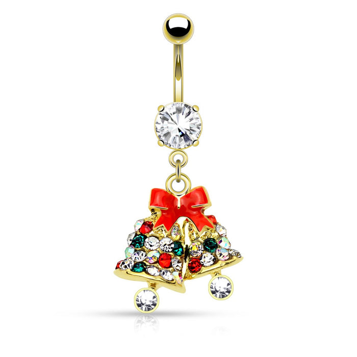 Gold Jingle Bells Belly Ring