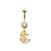 Gold Plated CZ Anchor Belly Ring