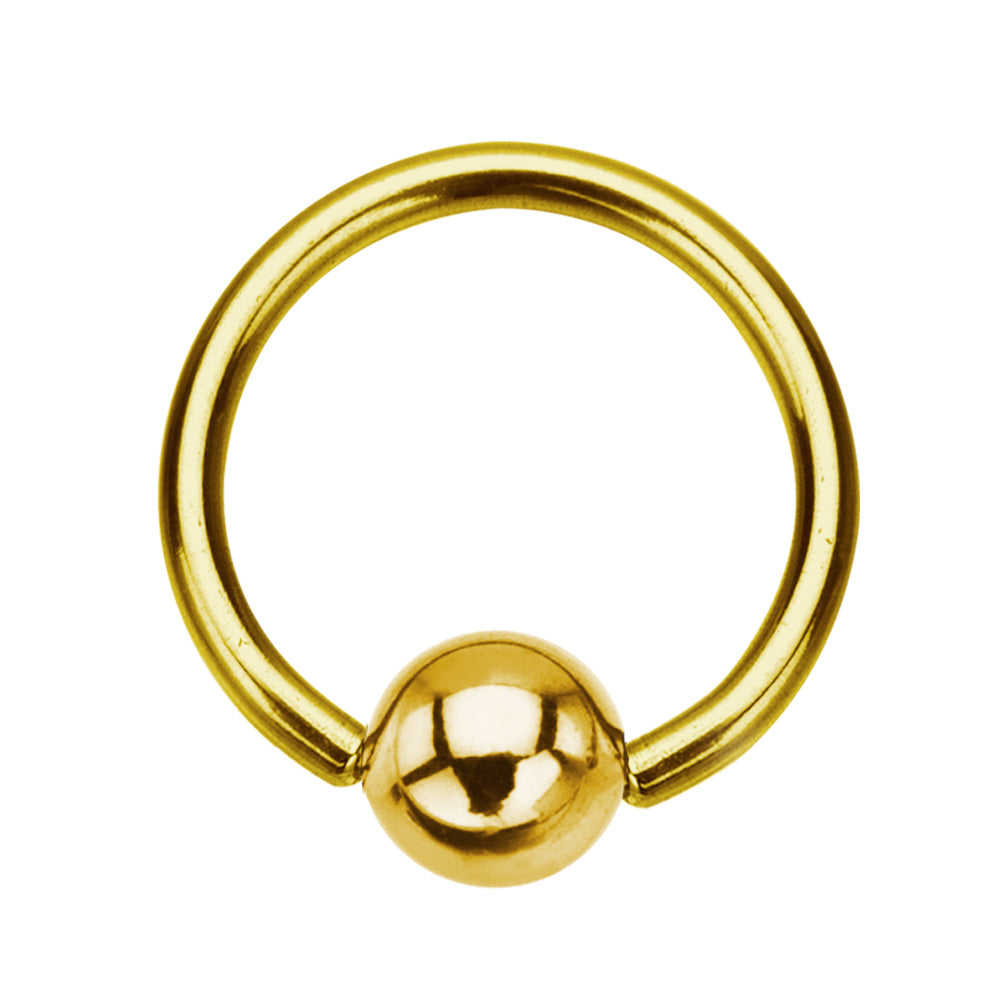 Gold Plated Captive Bead Ring
