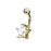 Clear Star Solitaire Belly Ring -Gold