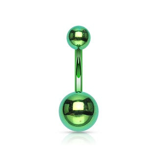 Titanium Belly Ring-Green