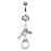 Gun and Handcuff Dangling Belly Ring
