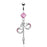 Pink Handcuff Belly Button Ring w/ Key