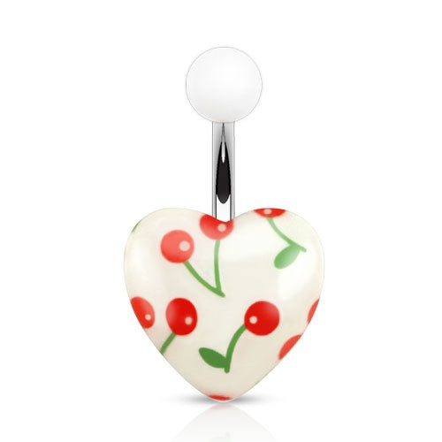 Cherry Heart Belly Ring