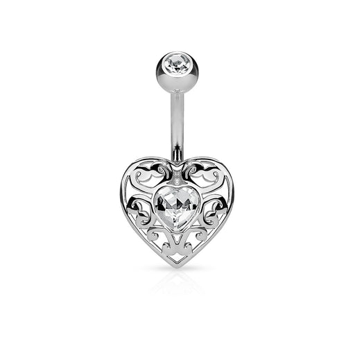 Filigree Heart Belly Ring