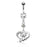 Silver Ribbon and Heart Belly Ring
