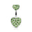 Double Hearts Belly Ring-Green