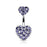 Double Hearts Belly Ring-Purple