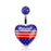 Heart American Flag Belly Ring