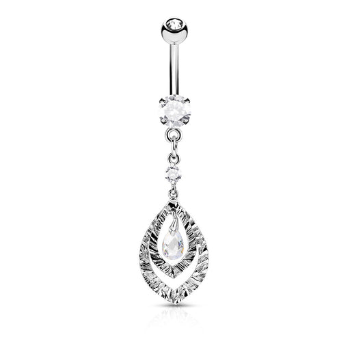 Teardrop Double Hoops Belly Ring