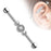 Three CZ Centered Industrial Barbell