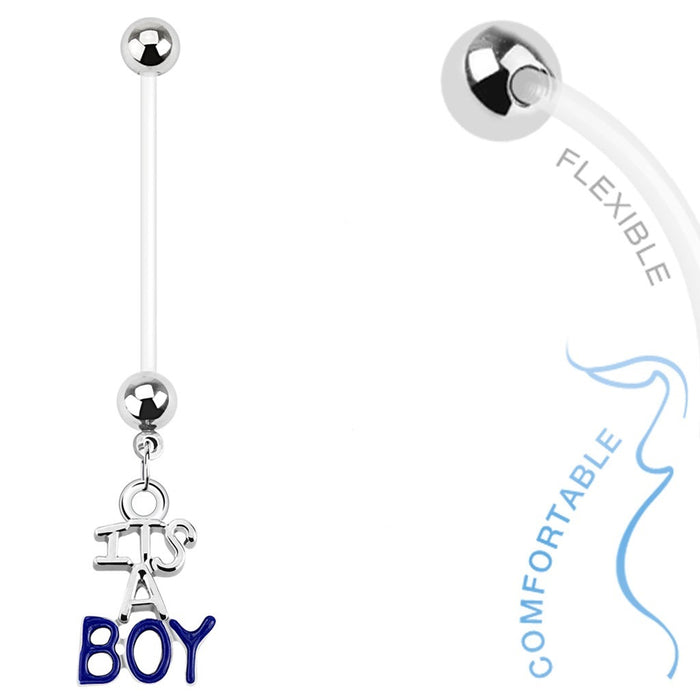 It's A Boy Pregnancy Belly Ring Belly Button Rings & Bars — Belly Bling