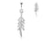Dangling CZ Leaves Belly Ring