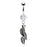 Clear Dangling Leaves Belly Ring