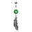 Dangling Leaves Belly Ring - Green