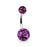 Purple Leopard Print Belly Button Ring