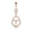 Rose Gold Keyhole Heart Lock with Paved Gems Belly Ring