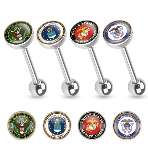 U.S. Military Logo Tongue Ring
