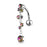 Multi Color Crystal Bubbles Belly Ring