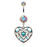 Boho Turquoise Heart Belly Ring