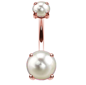 Rose Gold Pearl Belly Ring