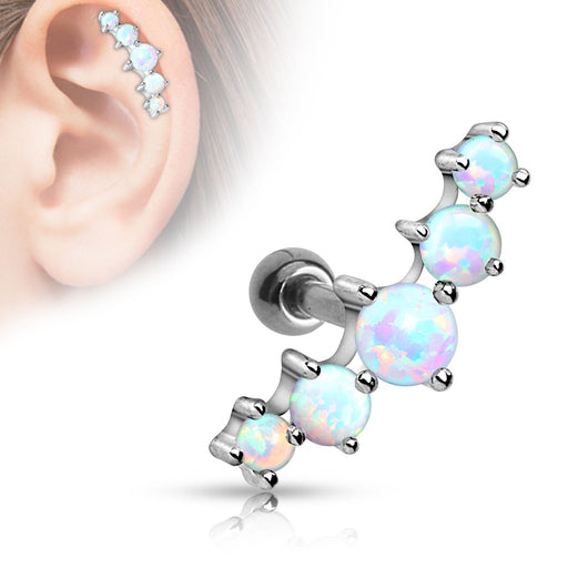 Five Opal Cartilage Ring