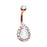 Rose Gold Opalescent Teardrop Belly Ring