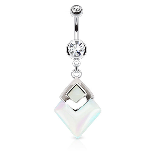 Opalite Diamond Shaped Belly Ring