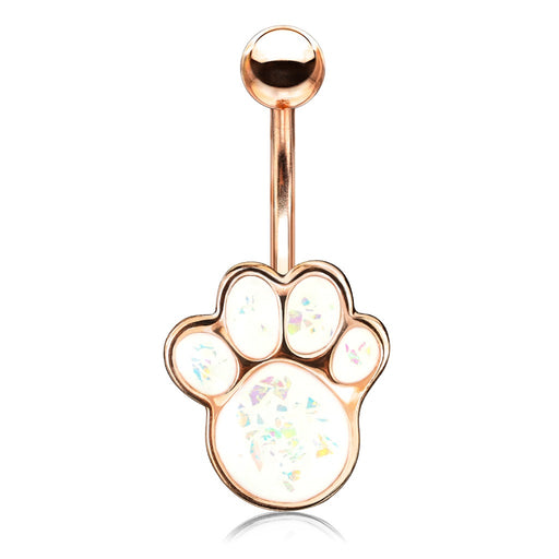 Opal Glitter Puppy Paw - Rose Gold