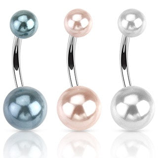 Faux Pearl Belly Button Ring