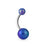 Blue Matte Finish Belly Ring