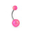Pink Matte Finish Belly Ring