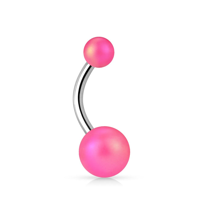Pink Matte Finish Belly Ring