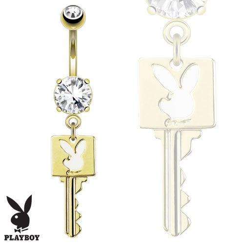 Playboy Bunny Key with Logo Belly Ring