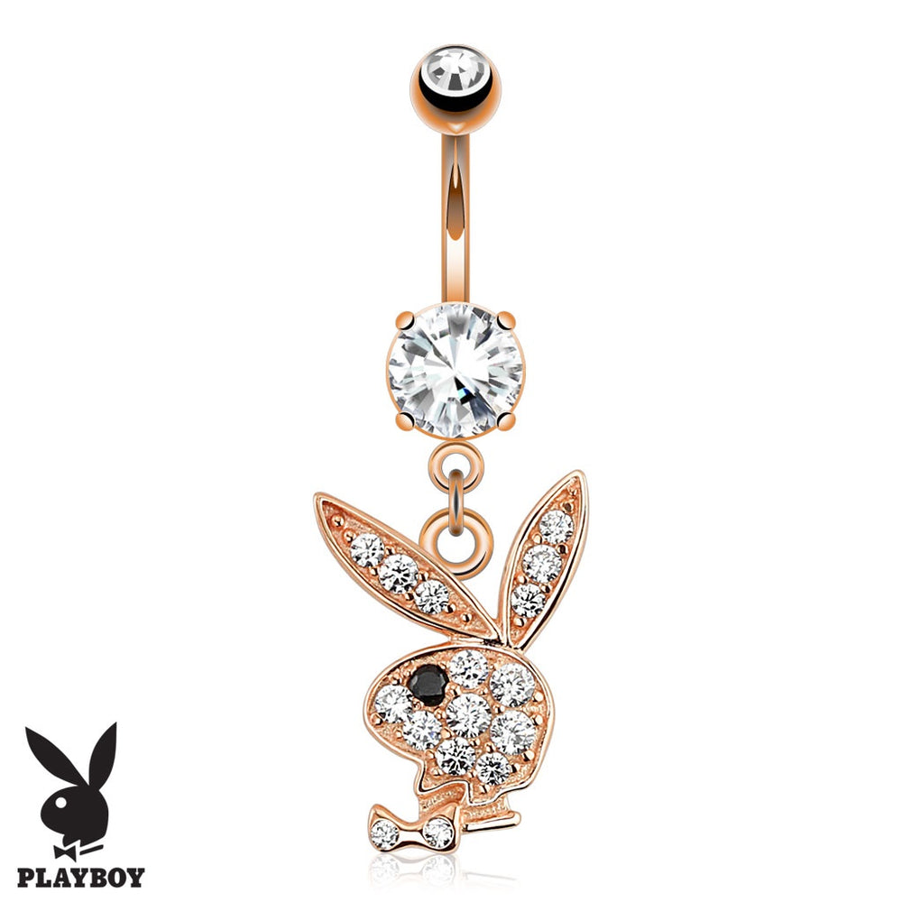 Playboy Bunny Rose Gold Belly Ring