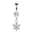 Clear Pot Leaf Belly Ring