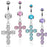 Prong Set Cross Belly Ring