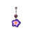 Purple Tropical Flower Belly Ring