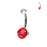 Opal Glitter Acrylic Belly Ring-Red