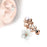 CZ and Flowers Cartilage Ring Rose Gold