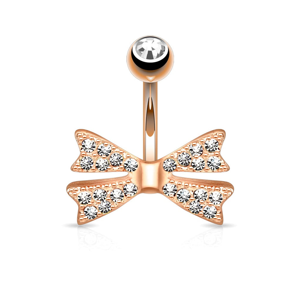 Non Dangle Rose Gold Bow Belly Ring