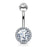 CZ Double Tier Belly Ring