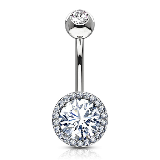 CZ Double Tier Belly Ring